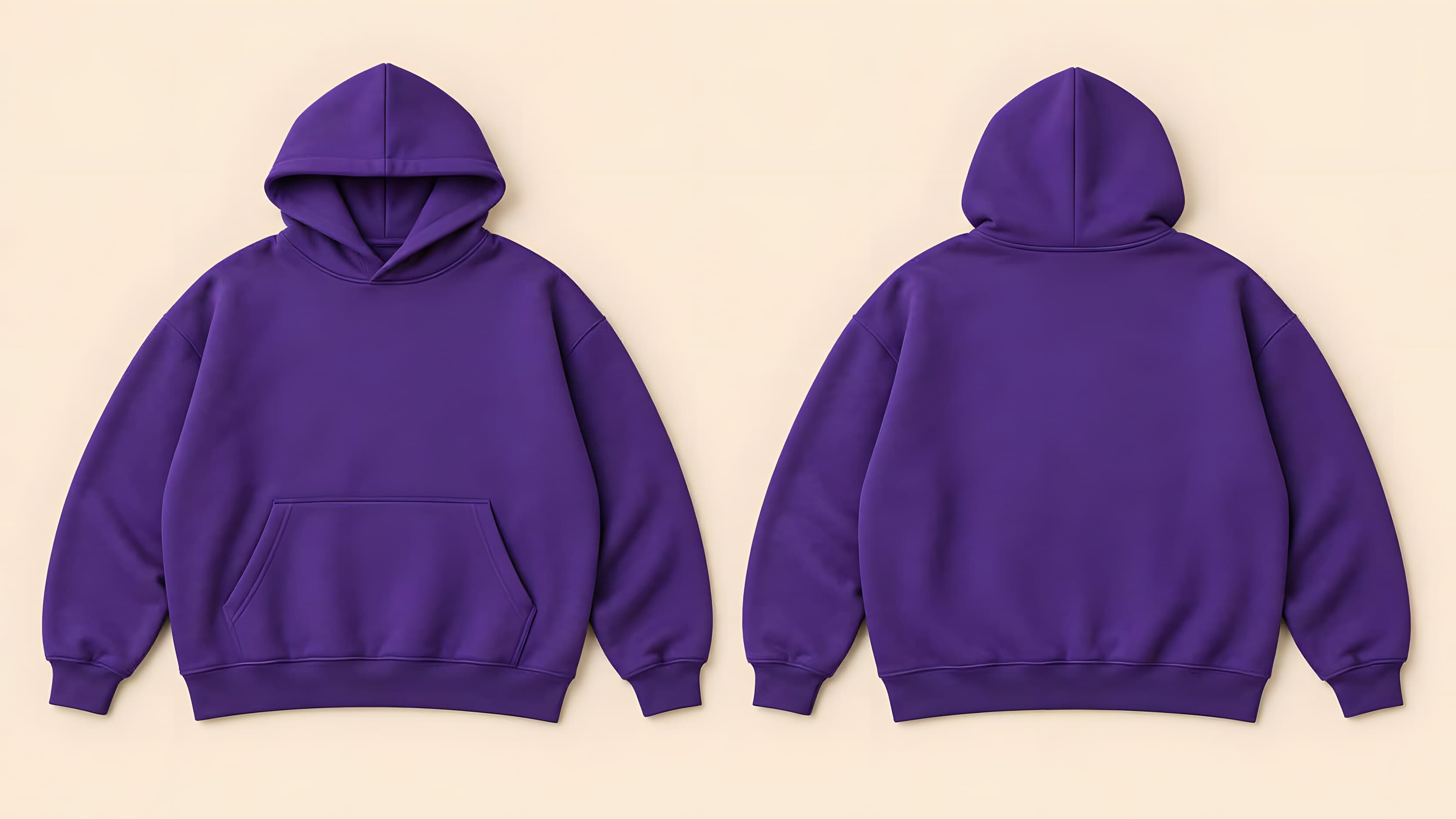 Concept purple hoodie shown front and back